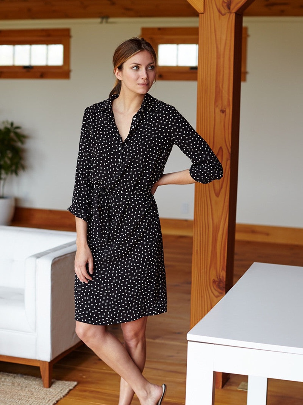 NWOT Emerson Fry Polka Dot Shirt Dress